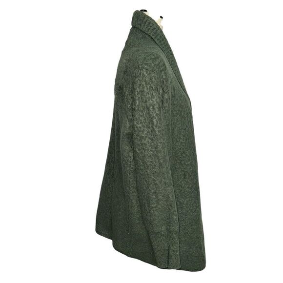 Steve Madden Solid dark Green Heavy Weight Thick Open Cardigan fuzzy size M - Picture 7 of 11